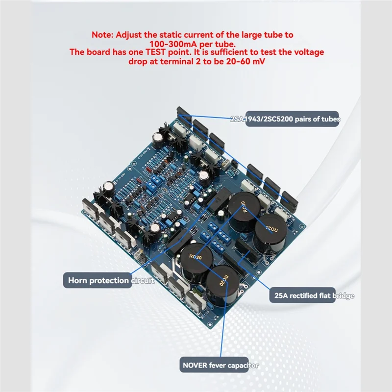 A99E-A60 High Power HIFI Post-Stage Adjustable Class A Power Amplifier Board 200W 8Ω 300W 4Ω Current Feedback