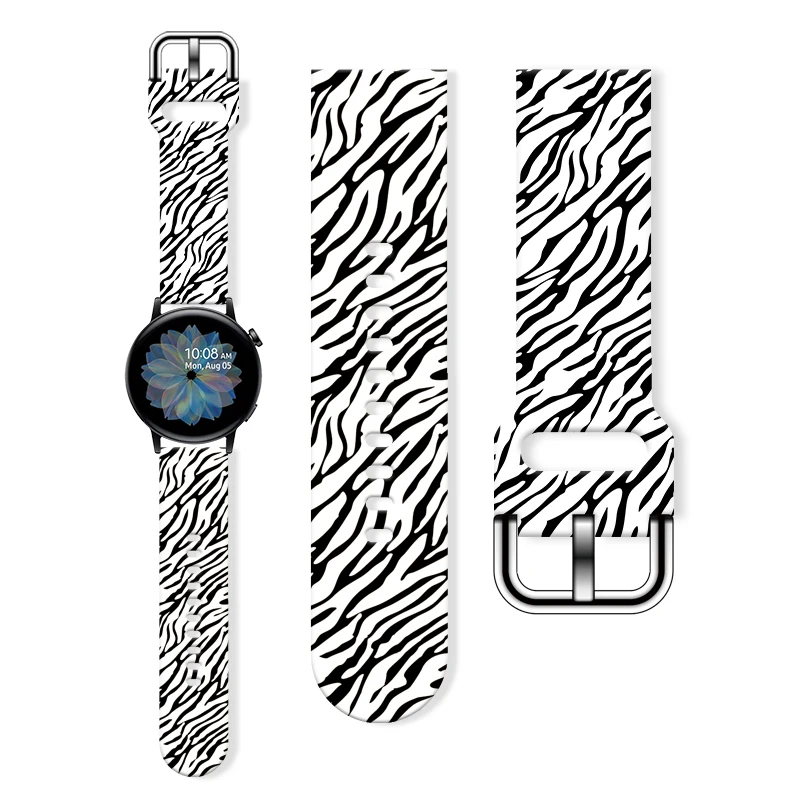 

20mm 22mm Zebra Printed Strap for Samsung Galaxy Watch 5/4 40mm 44mm 5Pro 45mm Replaceable Bracelet for 4Classic 42mm 46mm Band