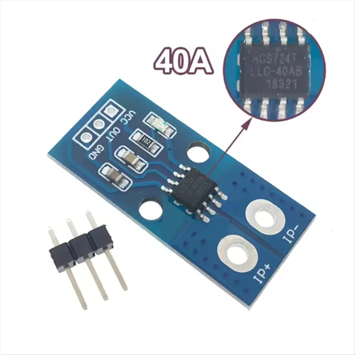 

A23G ACS724 40A Hall Current Sensor Module High Accuracy AC / DC Measurement for DIY Electronics and Robotics
