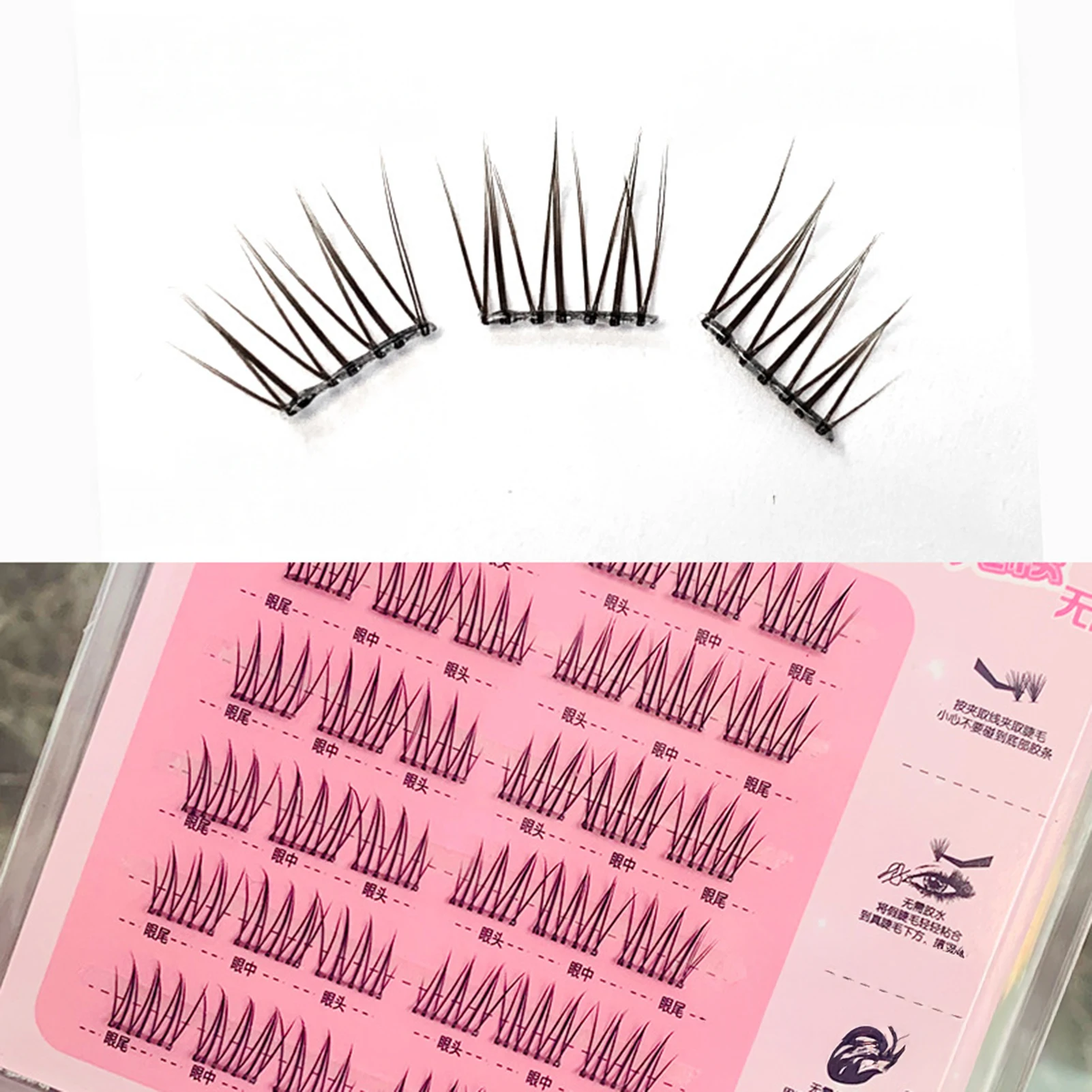 Manga Lash Glue Free DIY false eyelashes extenstions individual Clusters eyelash heat bonded premades volume fans lash makeups