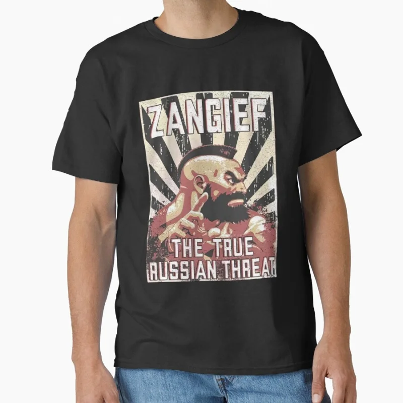 

Zangief The True Russian Threat 80s Retro Arcade video game Street fighter GYM Martial art gift T-shirt for men Large size Tops