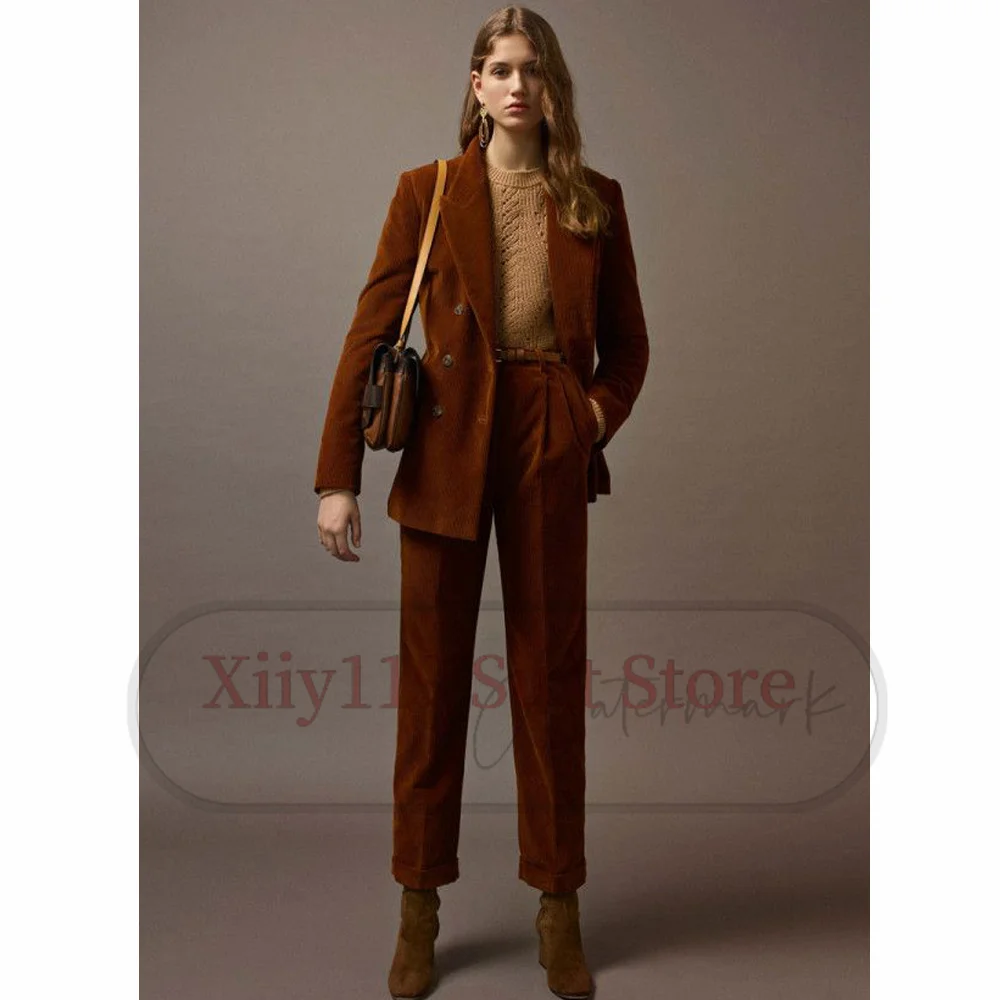 

Women's Pantsuit 2024 Women's Autumn and Winter New Corduroy Suit Two-piece Casual Business Suit Set Trouser Suits Pants Sets