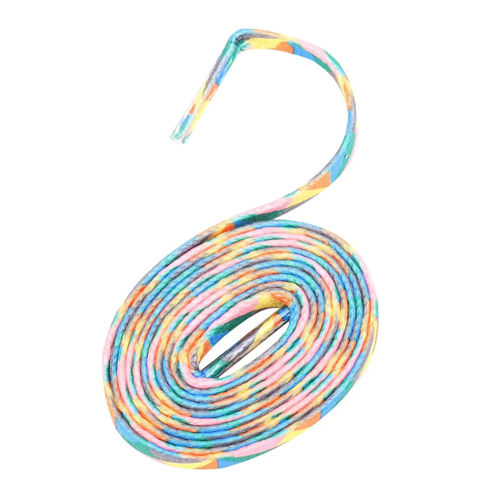 

1 Pair Colorful Flat Shoelaces Thickened Polyester Durable Elastic Shoe Ties For Sneakers Running Shoes Boots Rainbow Shoelace