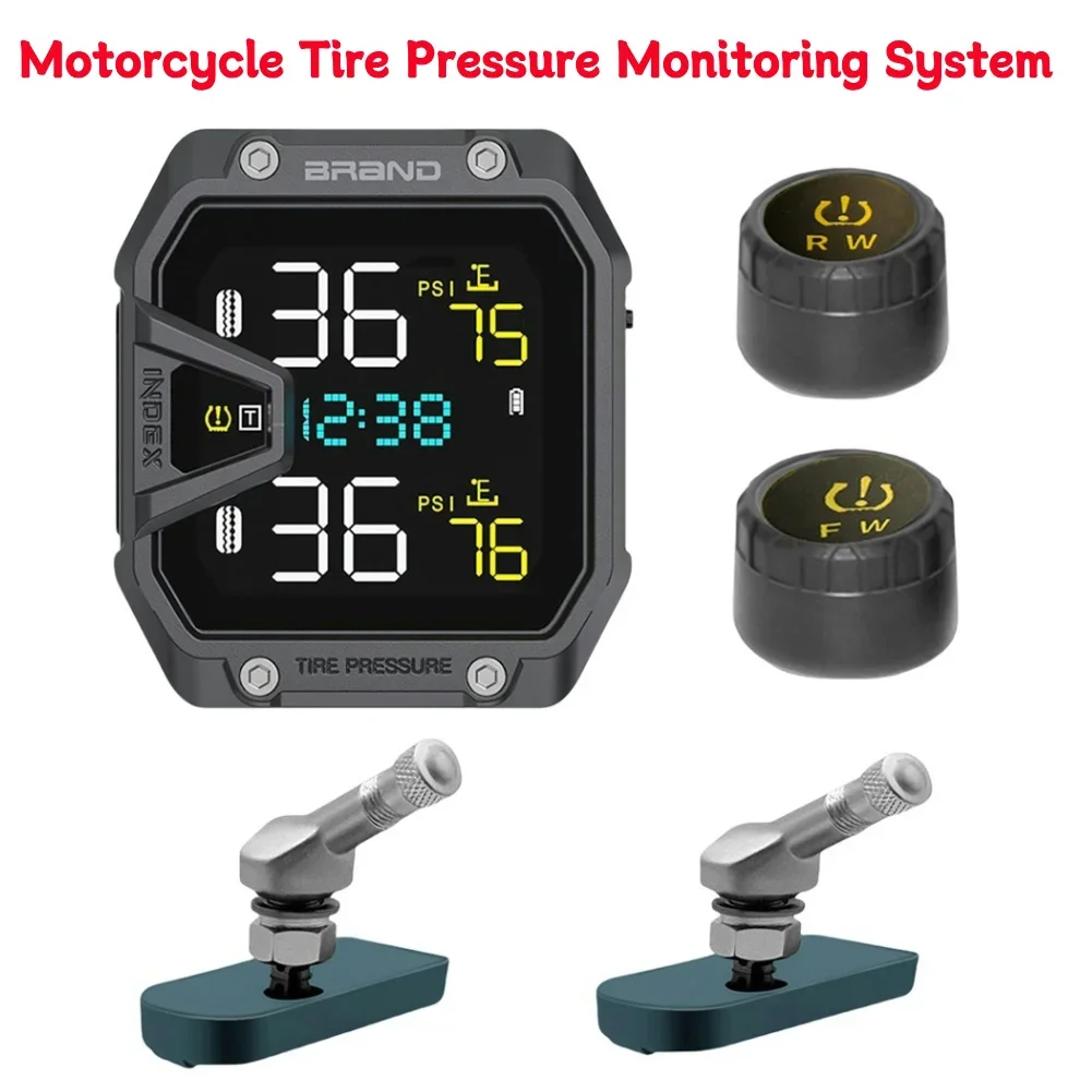 

Motorcycle TPMS Tire Pressure Monitoring System LCD Display Wireless Tire Pressure Monitoring System for Two Wheeled Motorcycle