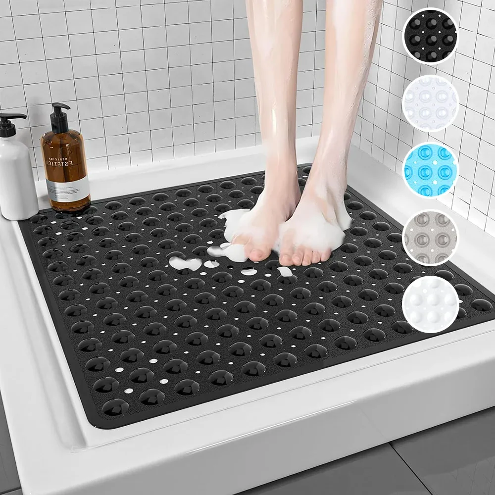 1PC Square PVC Bubble Leak Hole with Suction Cup Shower Non-slip Mat Bath Non-slip Bath Mat Floor Mat