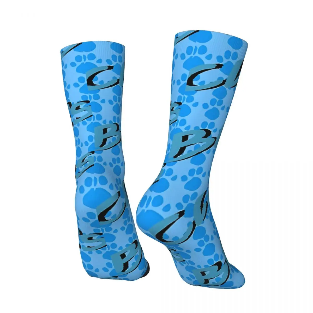 Happy Funny Men's compression Socks Blue's Retro Harajuku Blue's Clues Animation Hip Hop Novelty Casual Crew Crazy Sock Gift