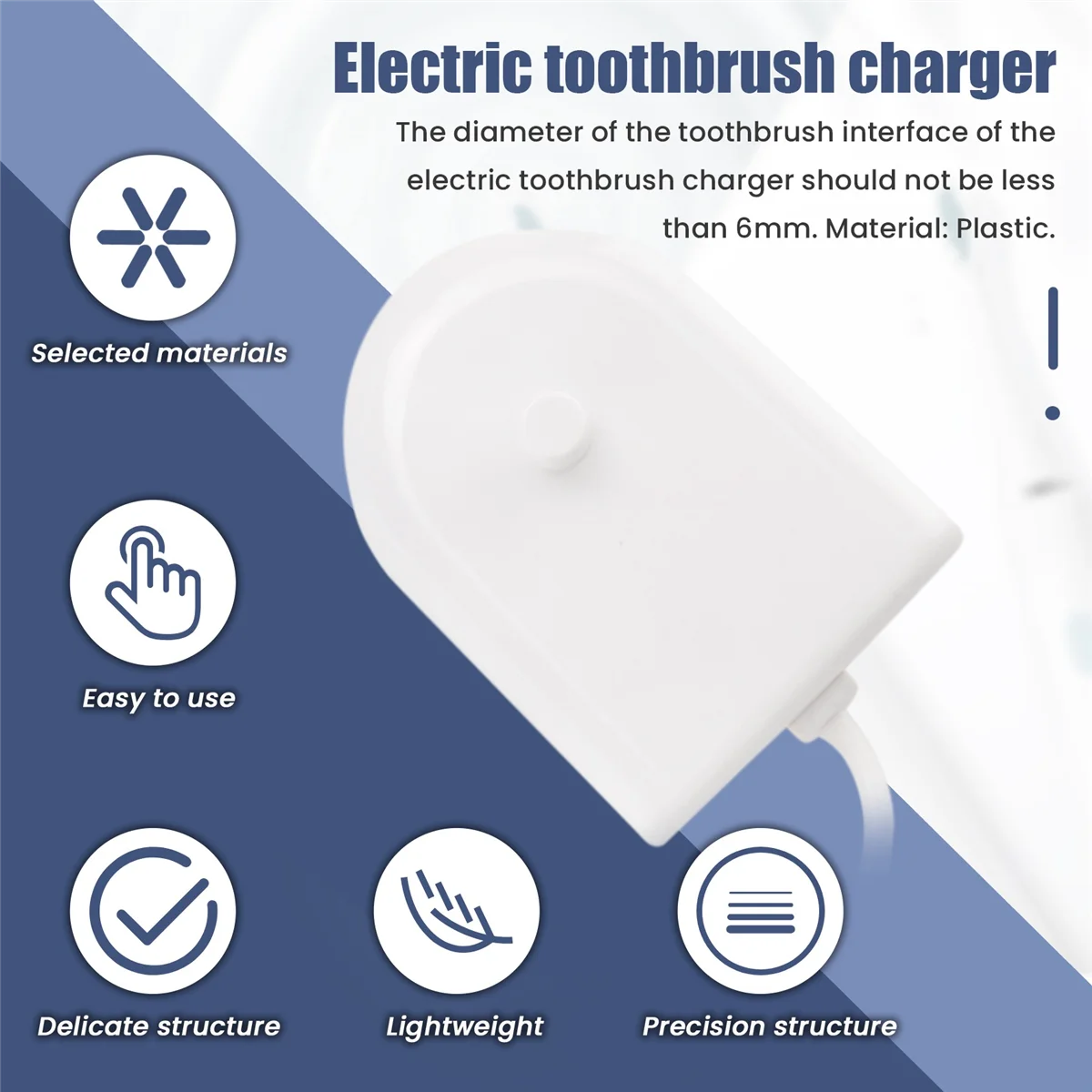 Suitable for Philips HX8140, HX6100, HX9112, HX3110 Electric Toothbrush Induction Charger Adapter EU Plug