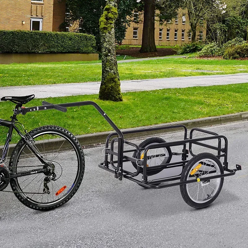 2024 Outdoor Transportation Goods Bicycle Trailer Foldable Bicycle Trailer Body Tricycle Pet Bicycle Trailer