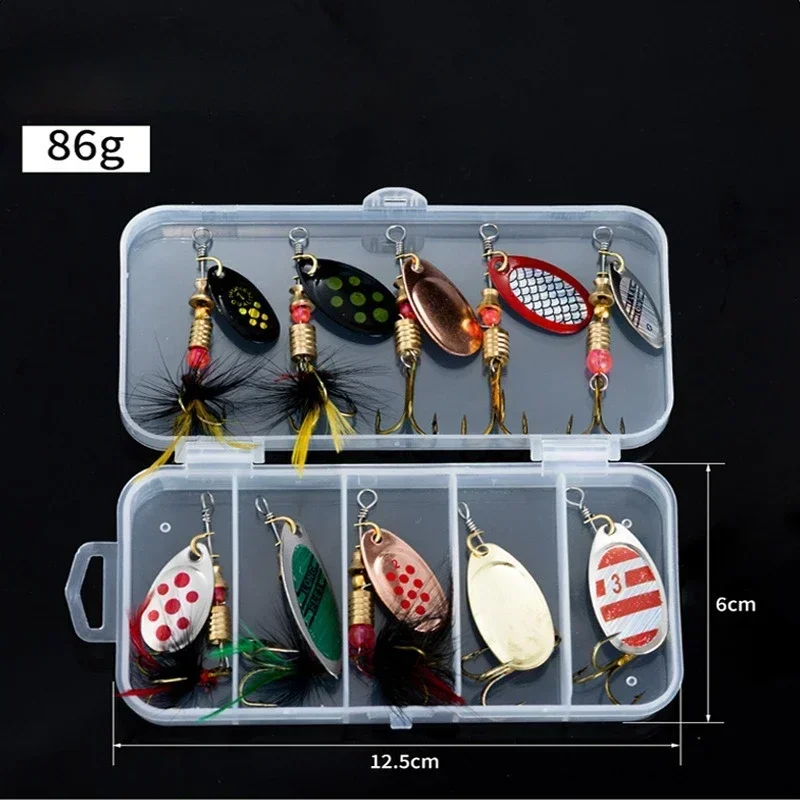 Metal Colher Spinner Fishing Lure Set, Isca artificial, Crankbaits, Wobblers para Pike, Kit de crochê, 10pcs