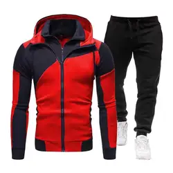 2024 New Tracksuit for Men Zipper Hooded Sweatshirt and Sweatpants Two Pieces Suits Male Casual Fitness Jogging Sports Sets