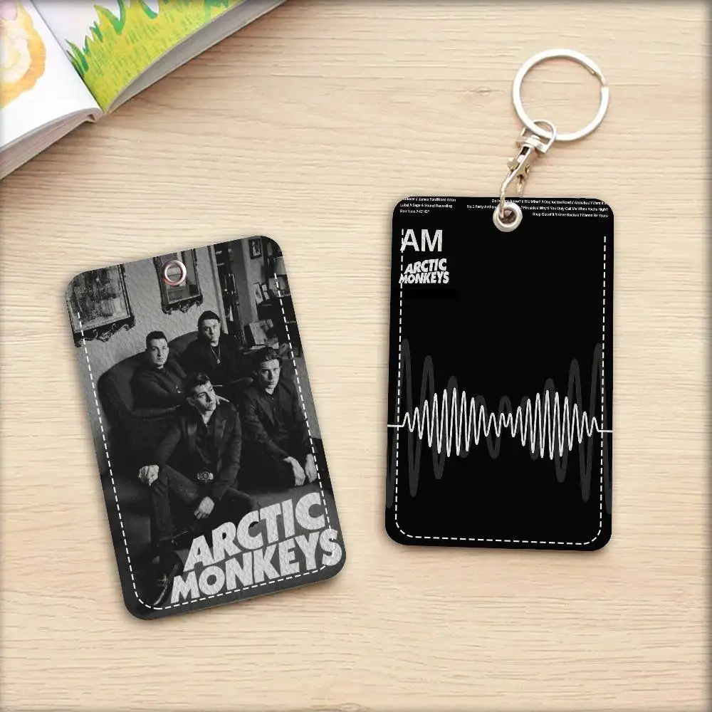 A-Arctic Rock Monkeys Band Badge Holder Keychain For Bank Business Work Card Holder Student Card Protective Case Bus Card