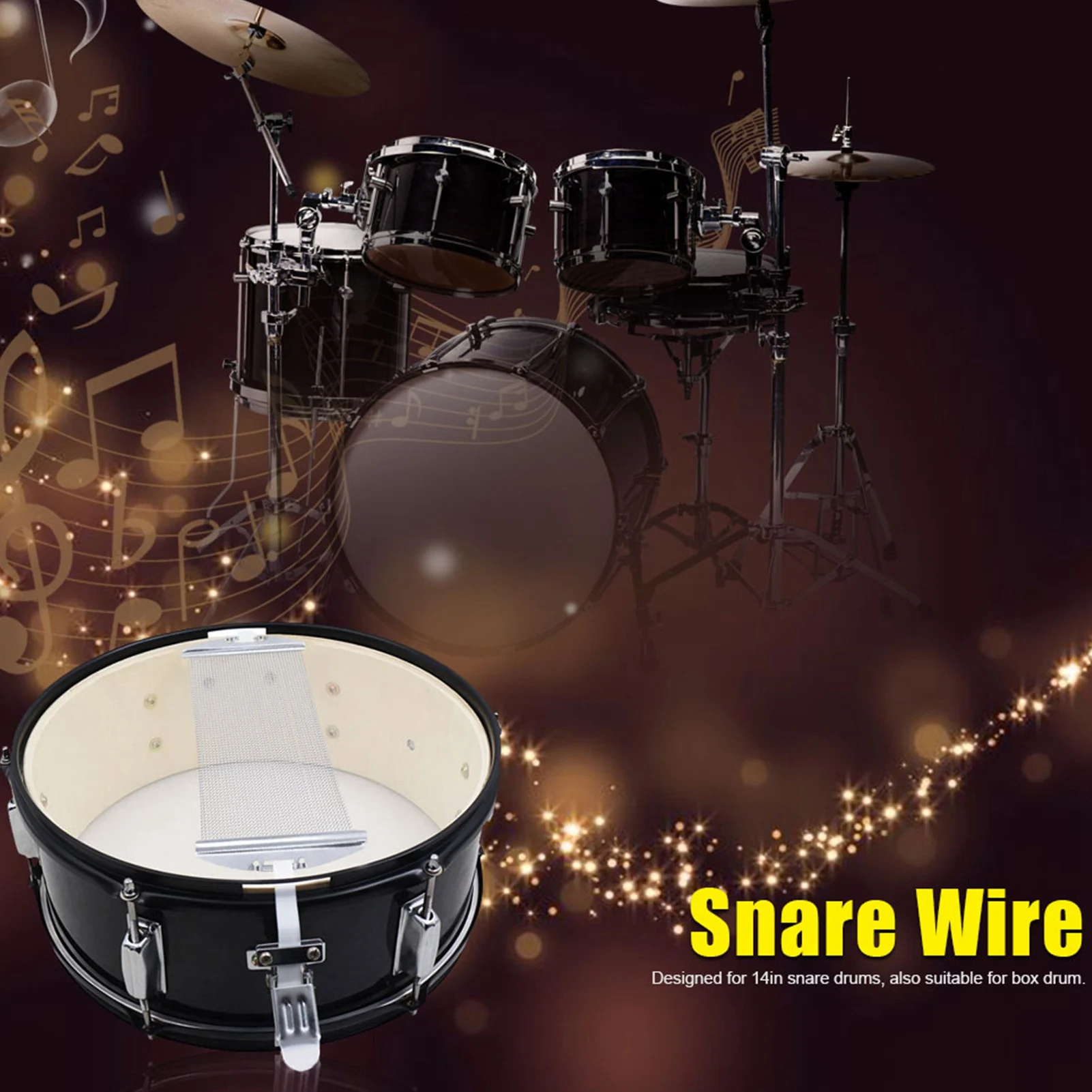 Drut do werbla 40 żyłowy, stalowy drut 40 żyłowy do werbla 14-calowego, część zamienna, akcesorium, drut do werbla, akcesorium do drutu do werbla