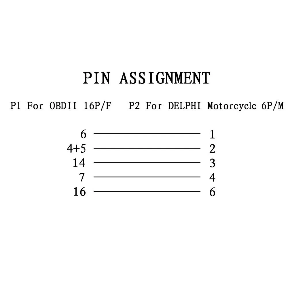 Dla BENELLI OBD2 6-pinowy adapter wtyczki kabel diagnostyczny dla BOSCH i dla DELPHI ECUs 6PIN motocykl motor ATV do 16pin OBD