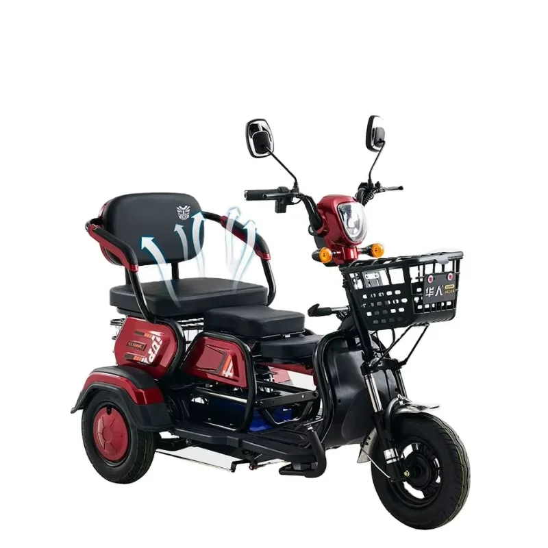 Open-Body Fat Tire Electric Tricycle For Adults 3-Wheel Passenger Electric Bike With 45KM Range