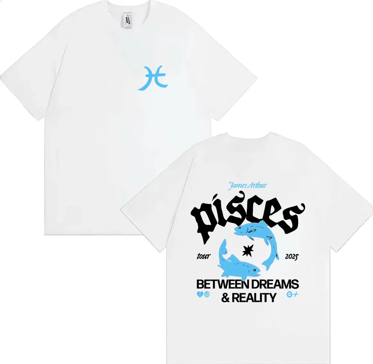 Harajuku James Arthur T Shirt Male The Pisces World Tour Street Aesthetic Y2K Casual Mens Women T-shirts Summer Oversized Tshirt