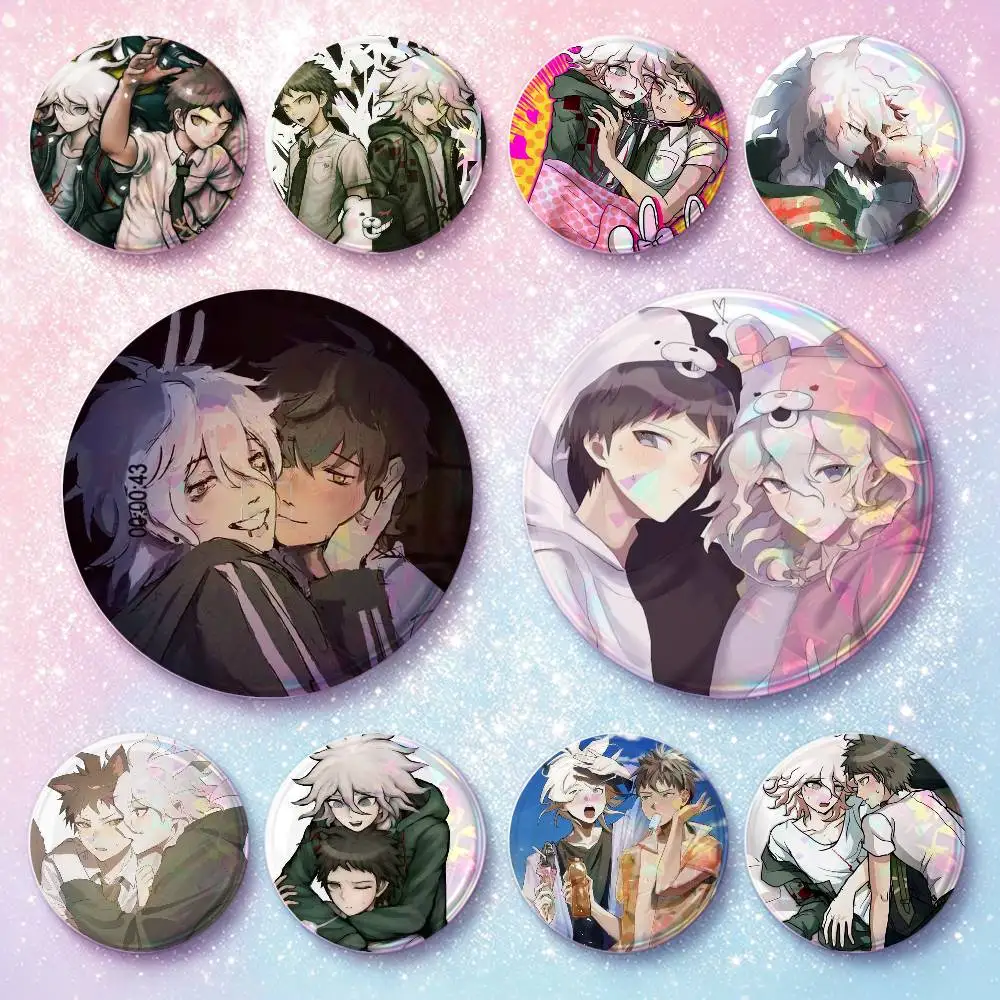 Nagito Hajime Komahina Badges 25 32 44 58 75 Mm Round Cosplay Pin Bag Decor Fans Collect Friends Gifts Brooch Souvenir