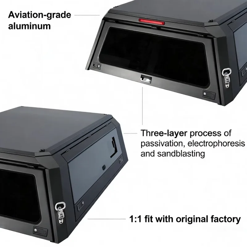 

Compatible Waterproof Hardtop Aluminium Pick-Up Truck Tonneau Cover with Locking Function for CHEVY SILVERRADO 1500 2019+ 6.5FT