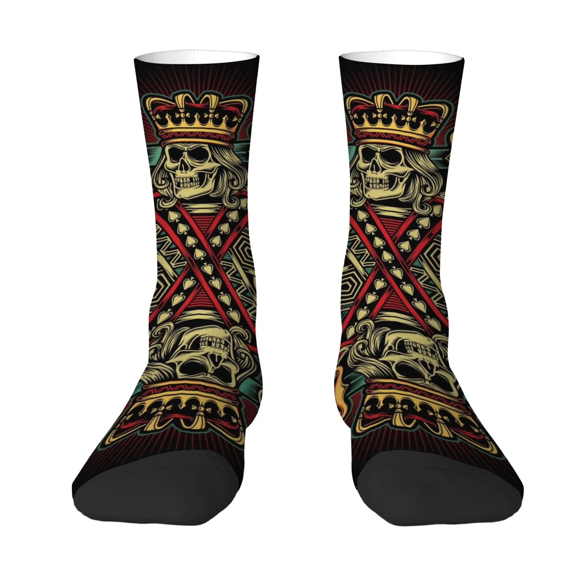 Novel Fun Playing Card Print Men's Socks Soft Comfortable Skin-friendly Socks Quirky Street Hip-hop Harajuku Outdoor Socks