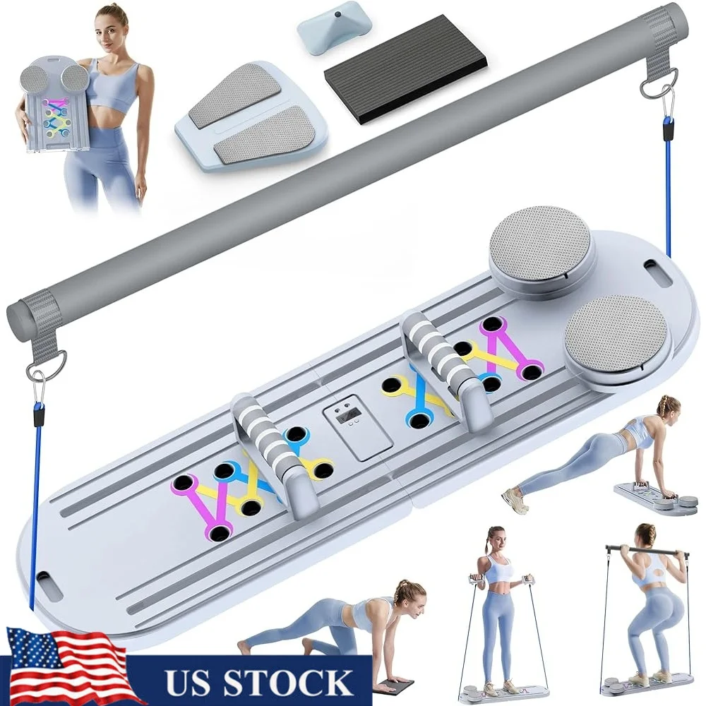 

15-in-1 Pilates Reformer Board Multifunctional Ab Core Trainer Foldable Home Workout Fitness Equipment Durable Design