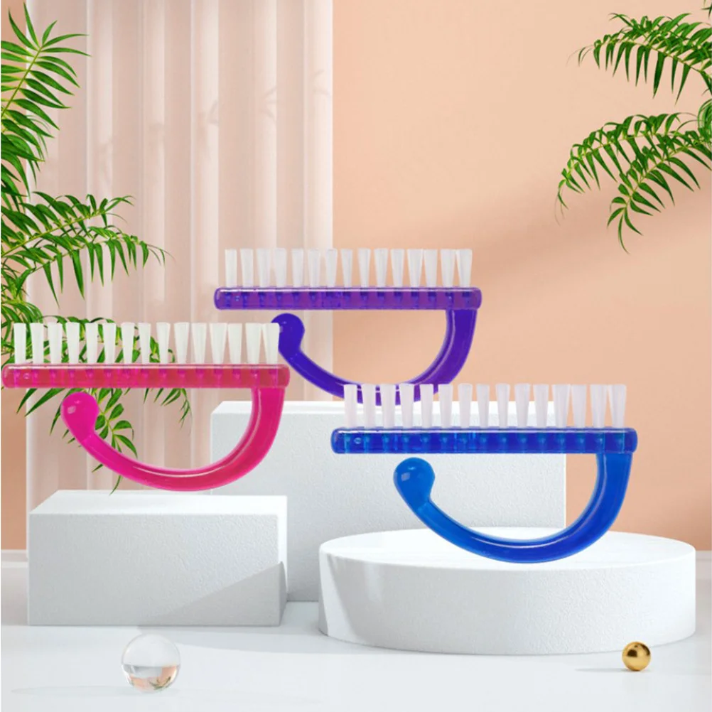 

6Pcs Nail Dust Brush Creative Design Good Mood Experience Dust Cleaner Nail Cleaning Fingernail Scrub Manicure