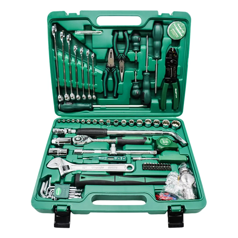 Automotive Repair Tool Set Quick Socket Wrench Ratchet Screwdriver Customizable Household Tool Set with Hard Case OEM Supported