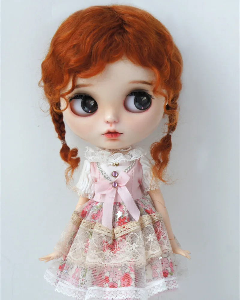 Fjusuns  JD644 9-10inch 10-11inch Messy Baby Curly Mini Twintail Mohair BJD Wigs QBaby Pullip Blythes& 18\