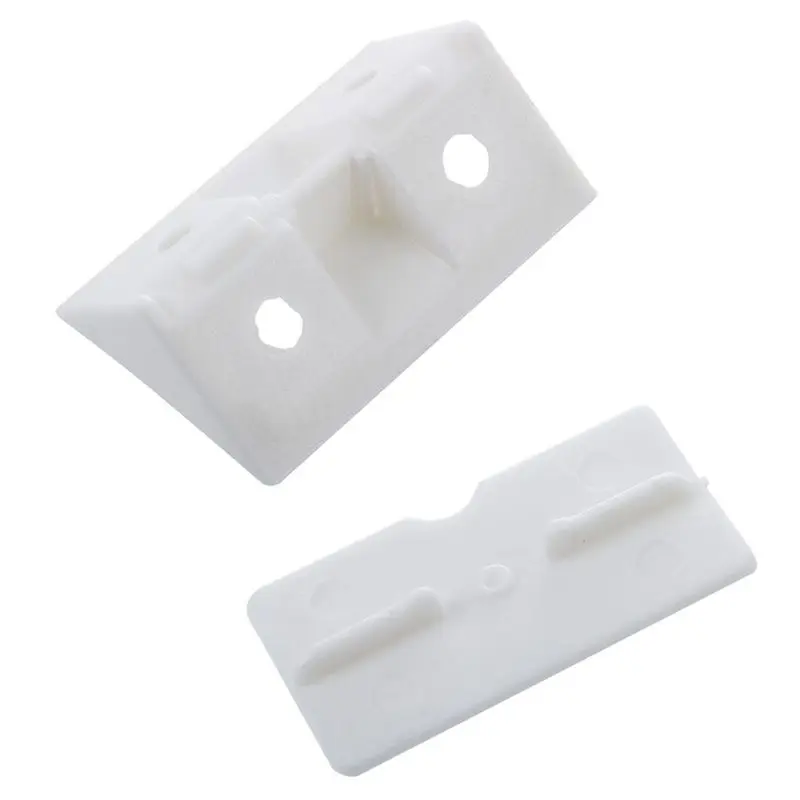 AS60-Furniture Cabinet Fastener Corner Braces Angle Brackets White 100Pcs