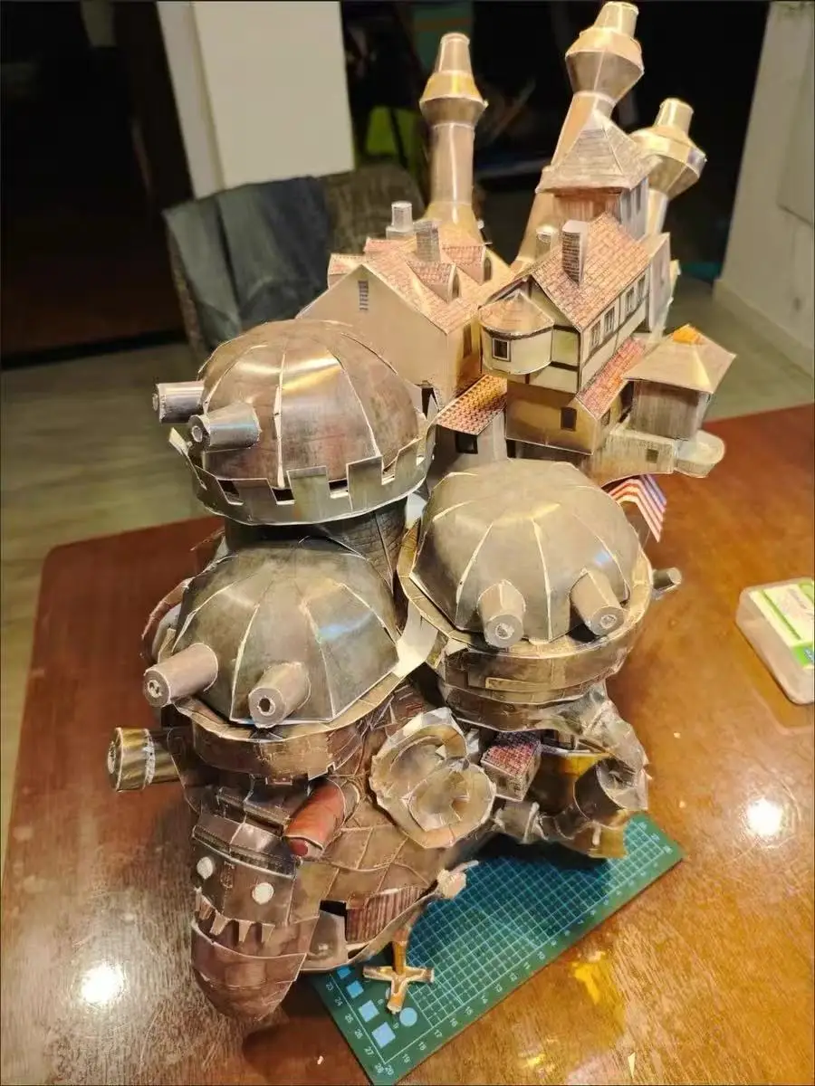 

50 см движущийся замок Хаула DIY 3D сумасшедший бумажный дом-головоломка модель обучающая ручная работа модель карты строительные наборы подарок аниме сцены