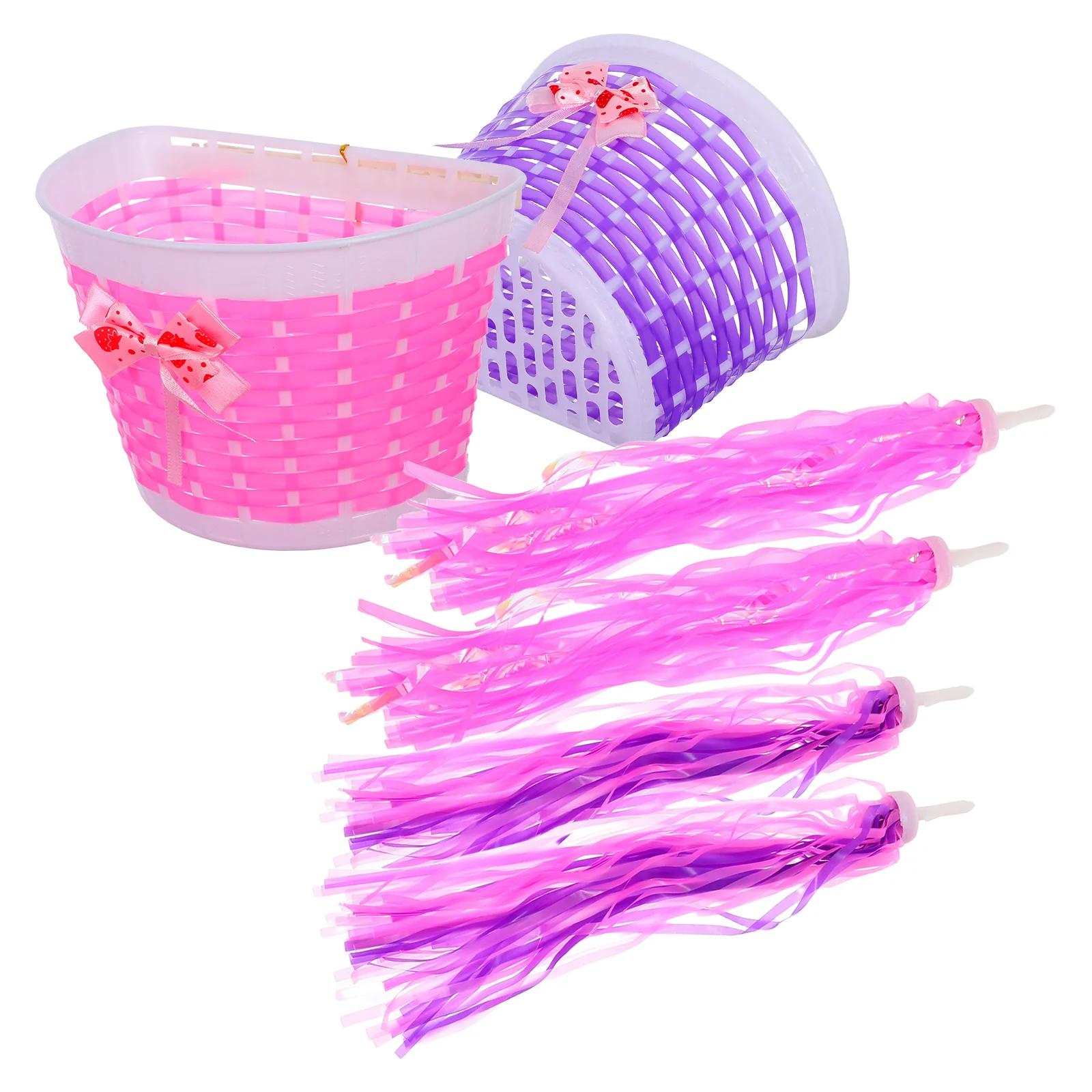 

6Pcs Stylish Bike Handlebar Streamers Suitable for Kids Bicycles Scooters Purple Pink Decorative Add Ons Fly in Wind