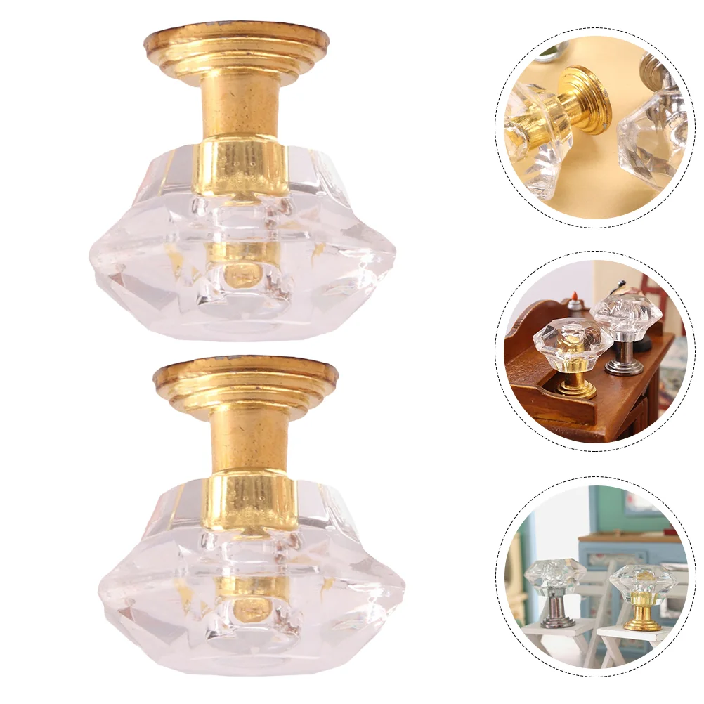 2 Pcs Chandelier Miniature Furniture Ceiling Lamp Dolly House Wall Sconce Floor Hanging Acrylic Child Kids Toy