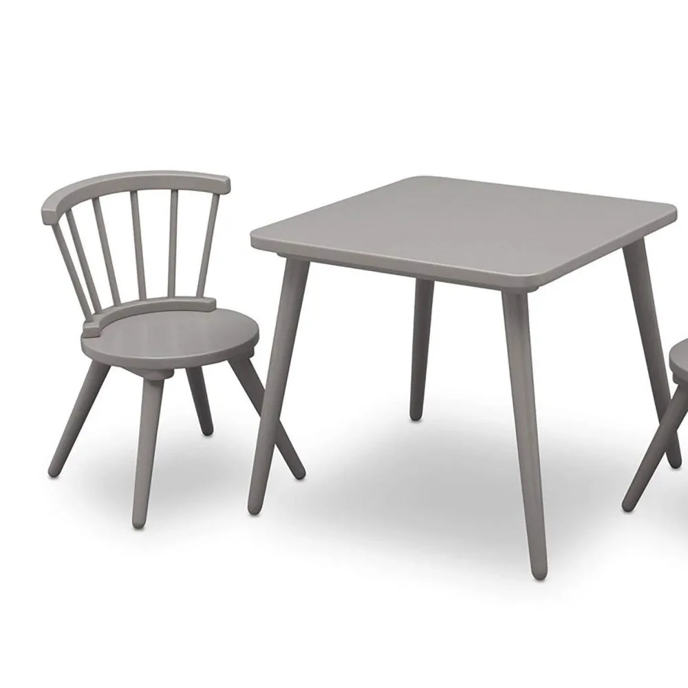 Windsor 2 Chair, 3 Piece Set, Grey