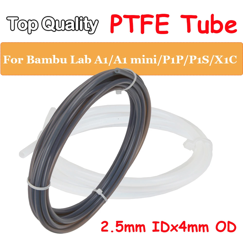 

PTFE трубка 2,5 мм IDx4mm OD подходит для фото3d принтера для Bambu Lab A1/A1 mini/P1P/P1S/X1C,Creality K1 Ender 3 V3