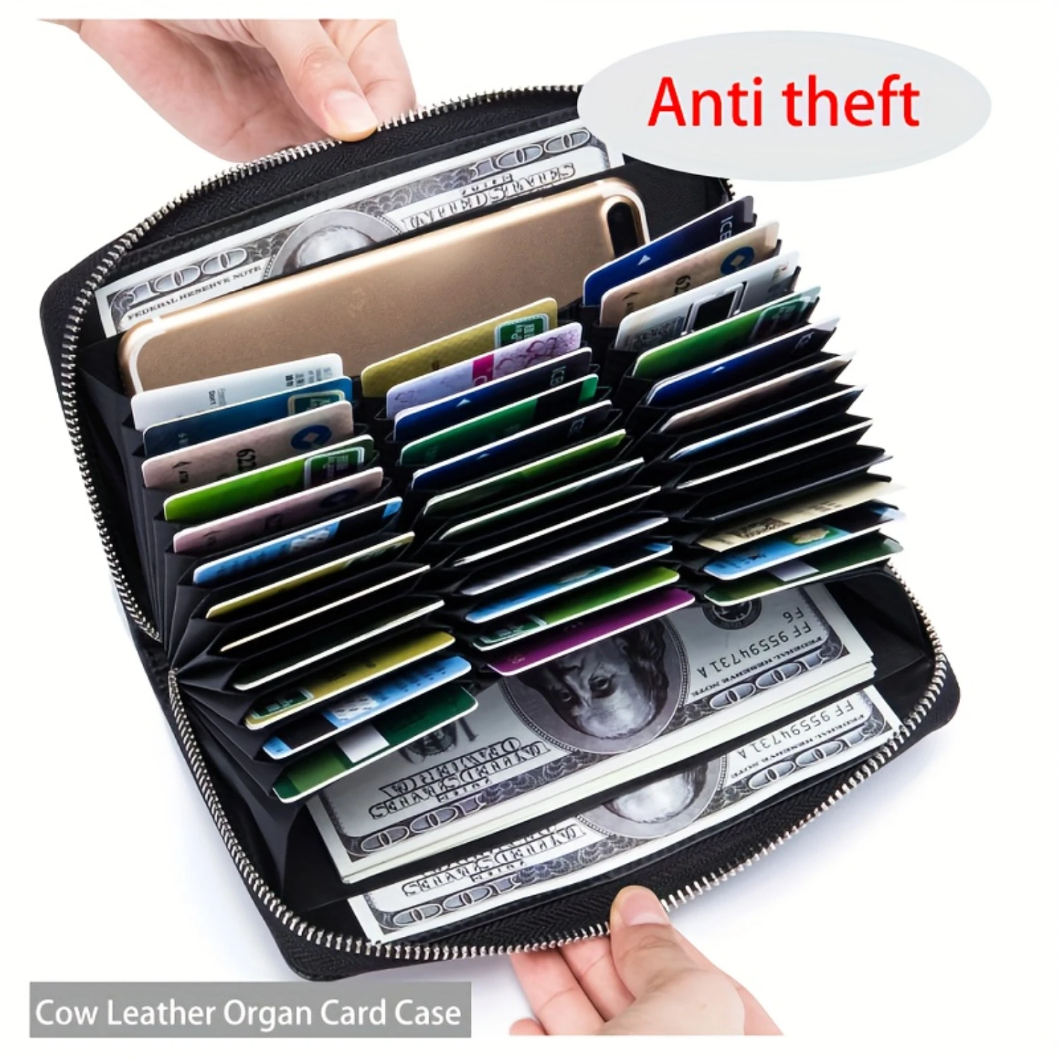 RFID Multi-card Slot Long Wallet for Men, Passport & Business Card Bag with Large Capacity - Organized and Functional