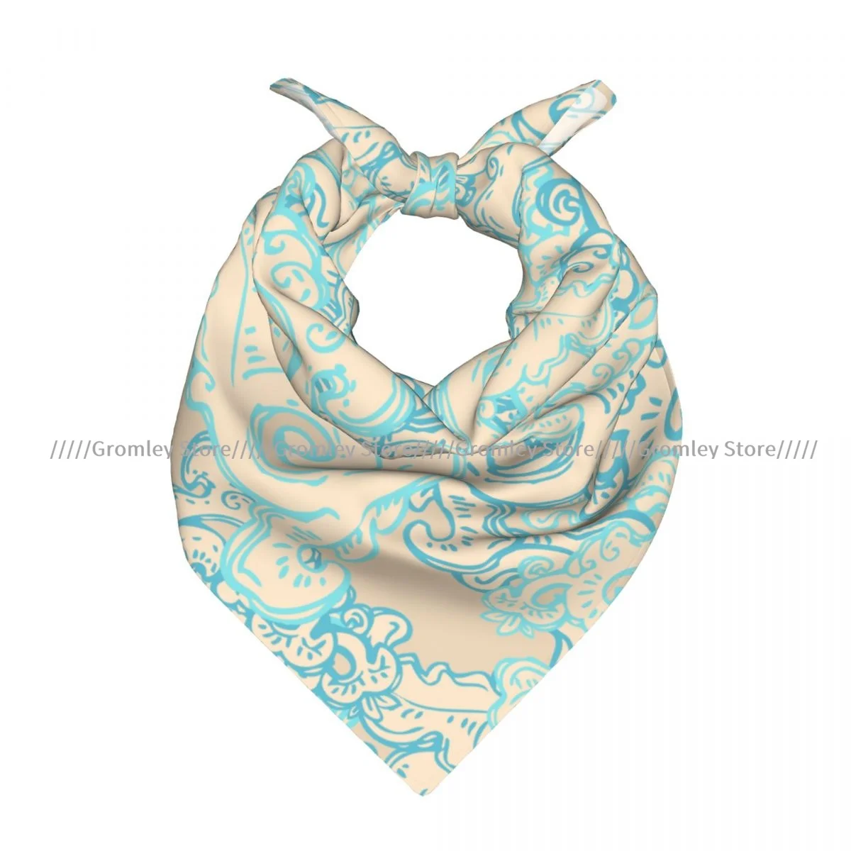

Square Scarf Women Vintage Floral Oriental Geometric Pattern Bandana Headscarf