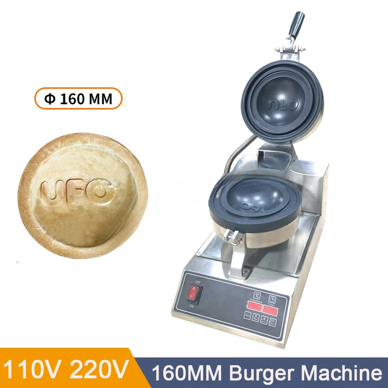 110V 220V Electric Ice Cream Waffles 160mm Giant UFO Burger Maker Hamburg Gelato Panini Press Machine Sandwich Press Maker