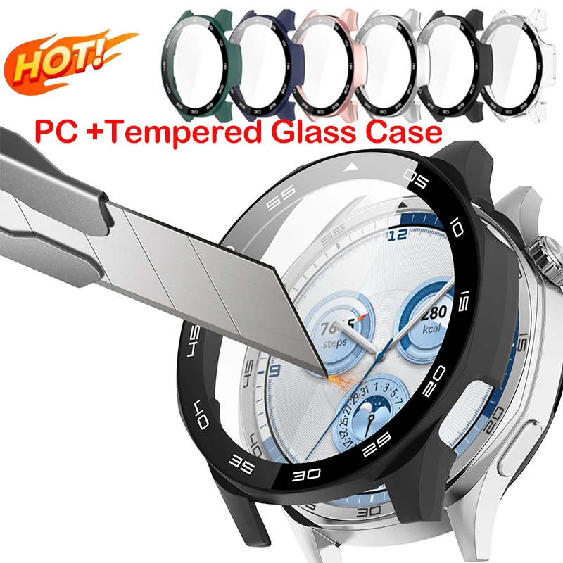 PC + حافظة من الزجاج المقسى لساعة هواوي GT5 46 مللي متر 41 مللي متر غطاء كامل واقي للشاشة ممتص للصدمات لساعة هواوي GT 5 غطاء حامي