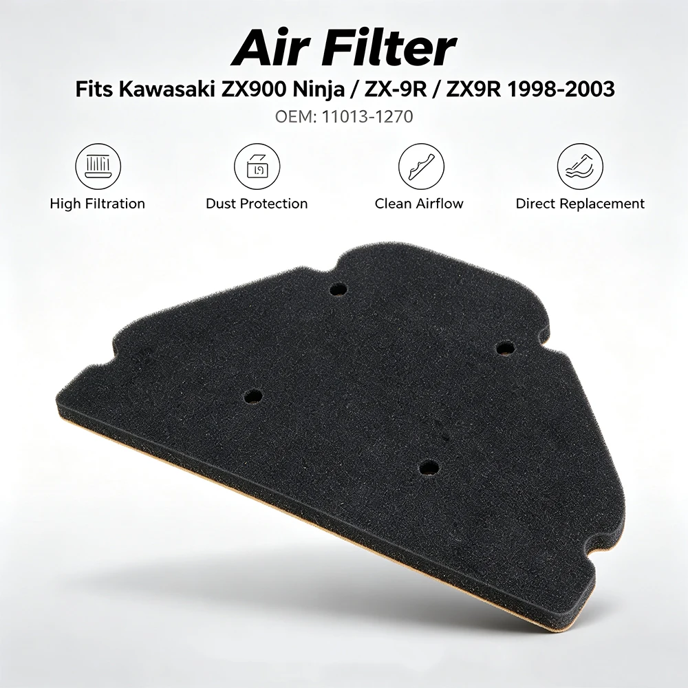 Motorcycle Air Filter for Kawasaki ZX900 Ninja ZX-9R ZX9R 1998-2003 OEM:11013-1270