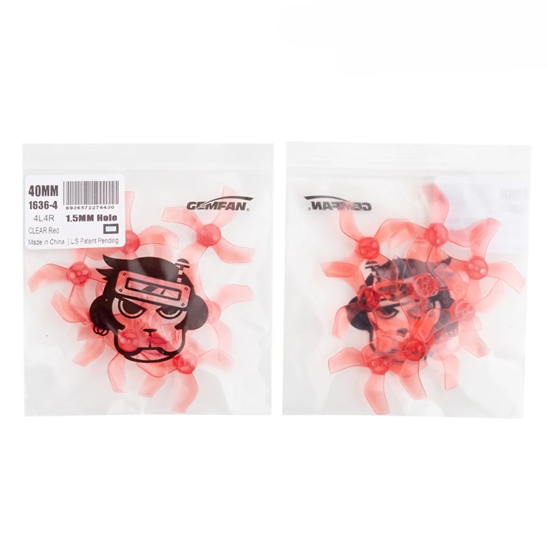 

Gemfan 1636 4-paddle Propeller PC 1mm/1.5mm Hole FPV propeller 40mm 1.6inch CW CCW Props for 80mm FPV indoor frame