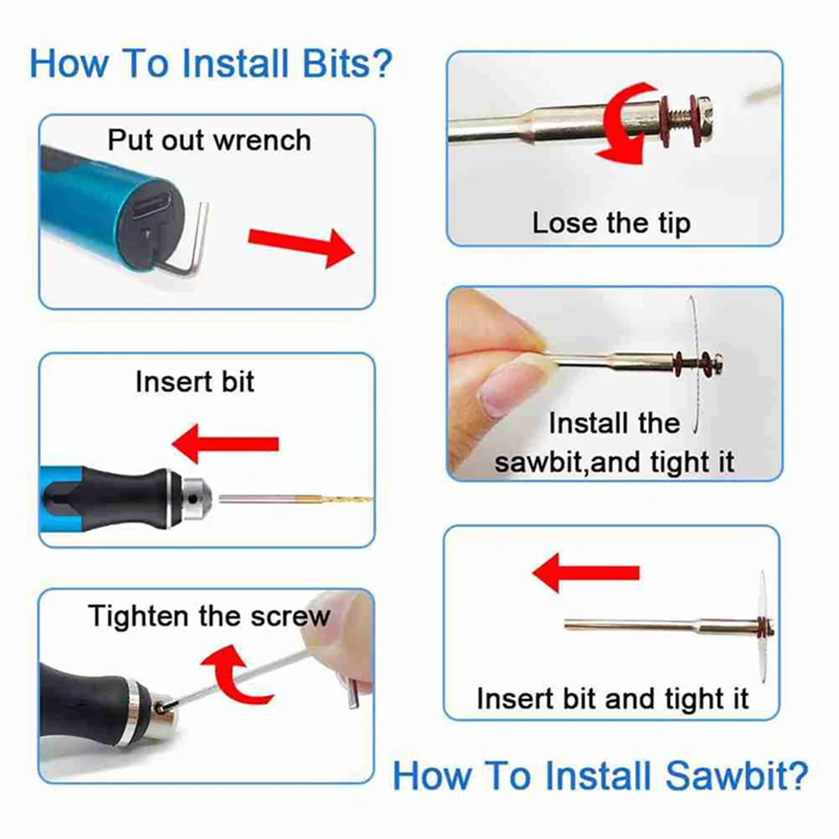 ABIY-3D 인쇄 도구 키트, 디버링 도구 3D 인쇄 버, 3D 프린터 모델, 수지 모델용 3단 USB 전기 로터리 펜