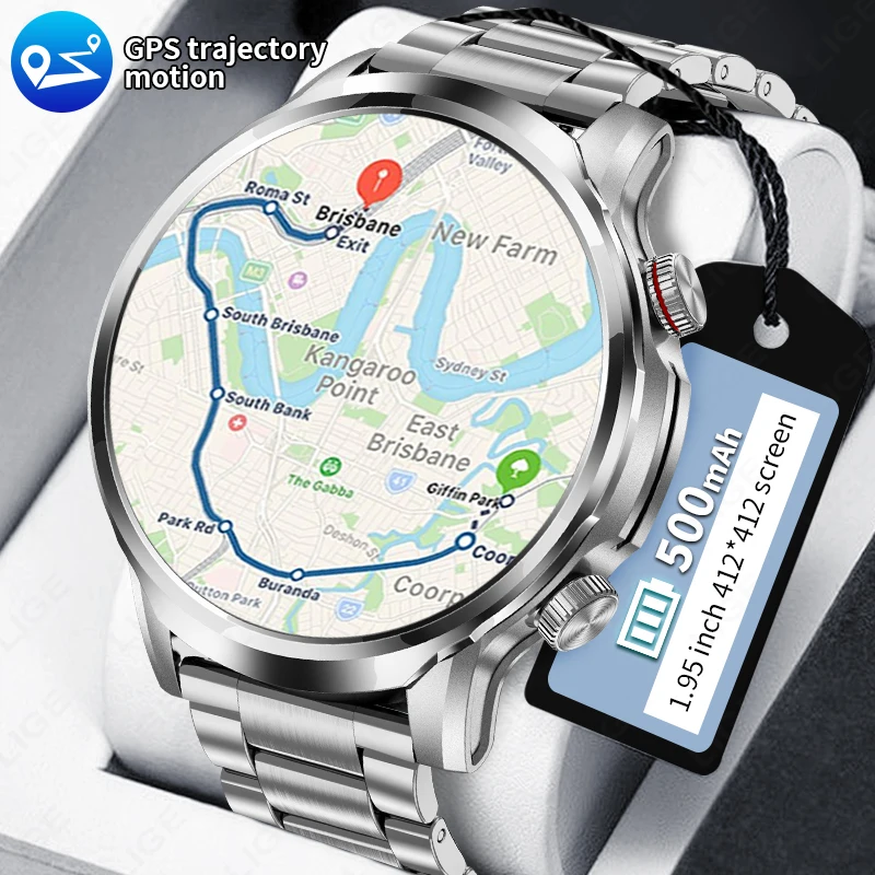 

EX100 Смарт-часы 1,95 дюйма с большим экраном Bluetooth-мониторинг здоровья 500 мАч Большая батарея AI Voice Мужские умные часы 2025