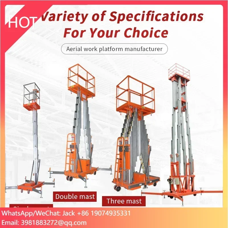 

Electric Hydraulic Single Double Three Four Mast Portable Aluminium Alloy Lift Telescopic Lift Vertical Platform Lifting Ladders