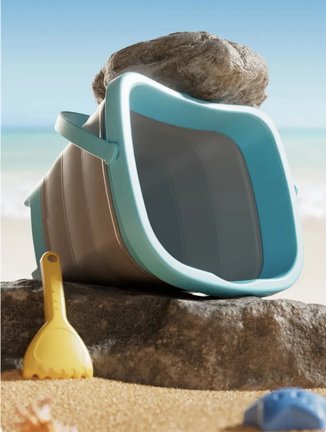 Składane składane wiadro zestaw zabawek plażowych narzędzia przenośny zestaw do piasku dla dzieci podróż na świeżym powietrzu podwórko piaskownica zagraj w prezent dla dzieci