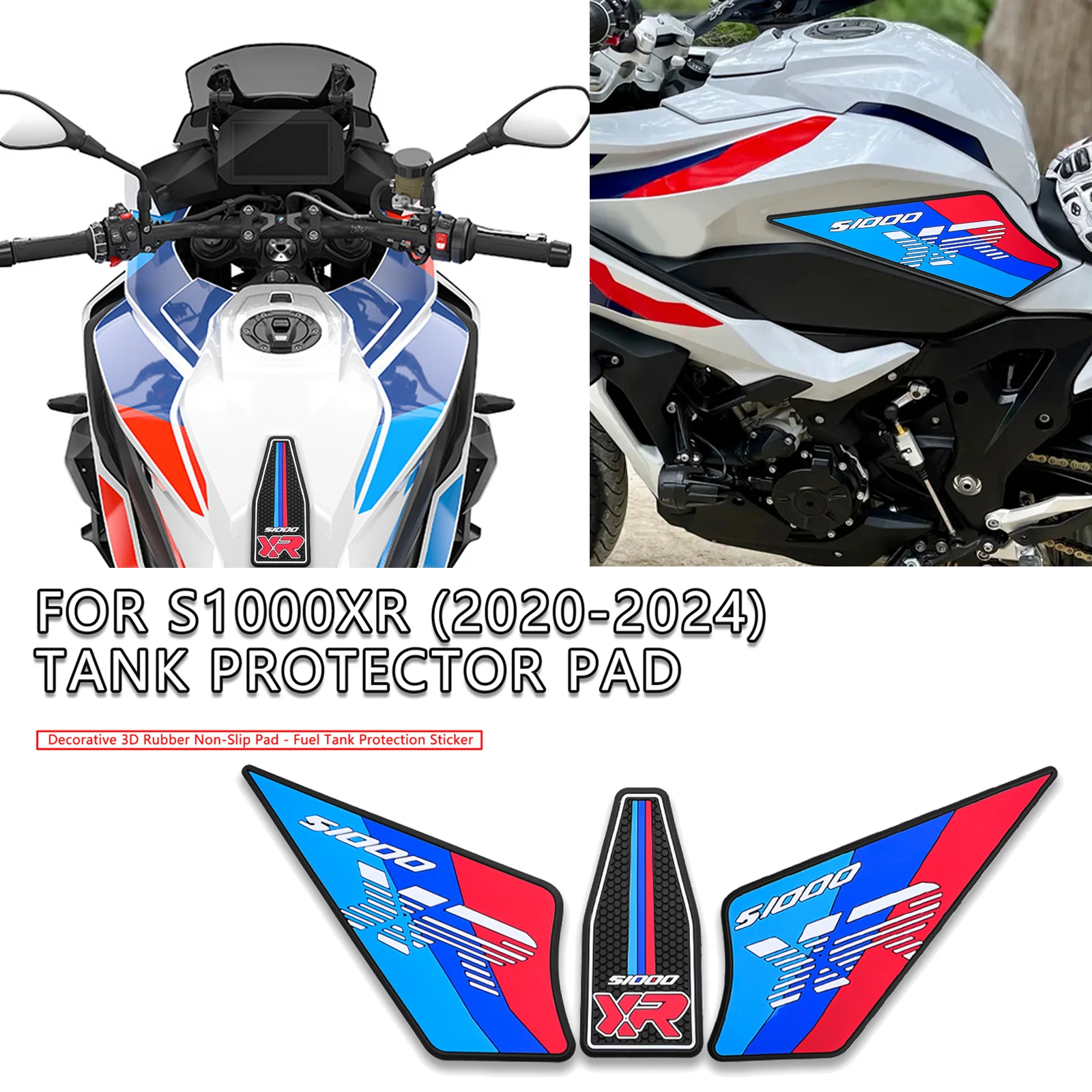 

Motorcycle Accessories Gas Fuel Tank Pad Protector Anti Slip Sticker 3D Decorative Decal For BMW S1000XR 2020-2024 2023 M1000XR