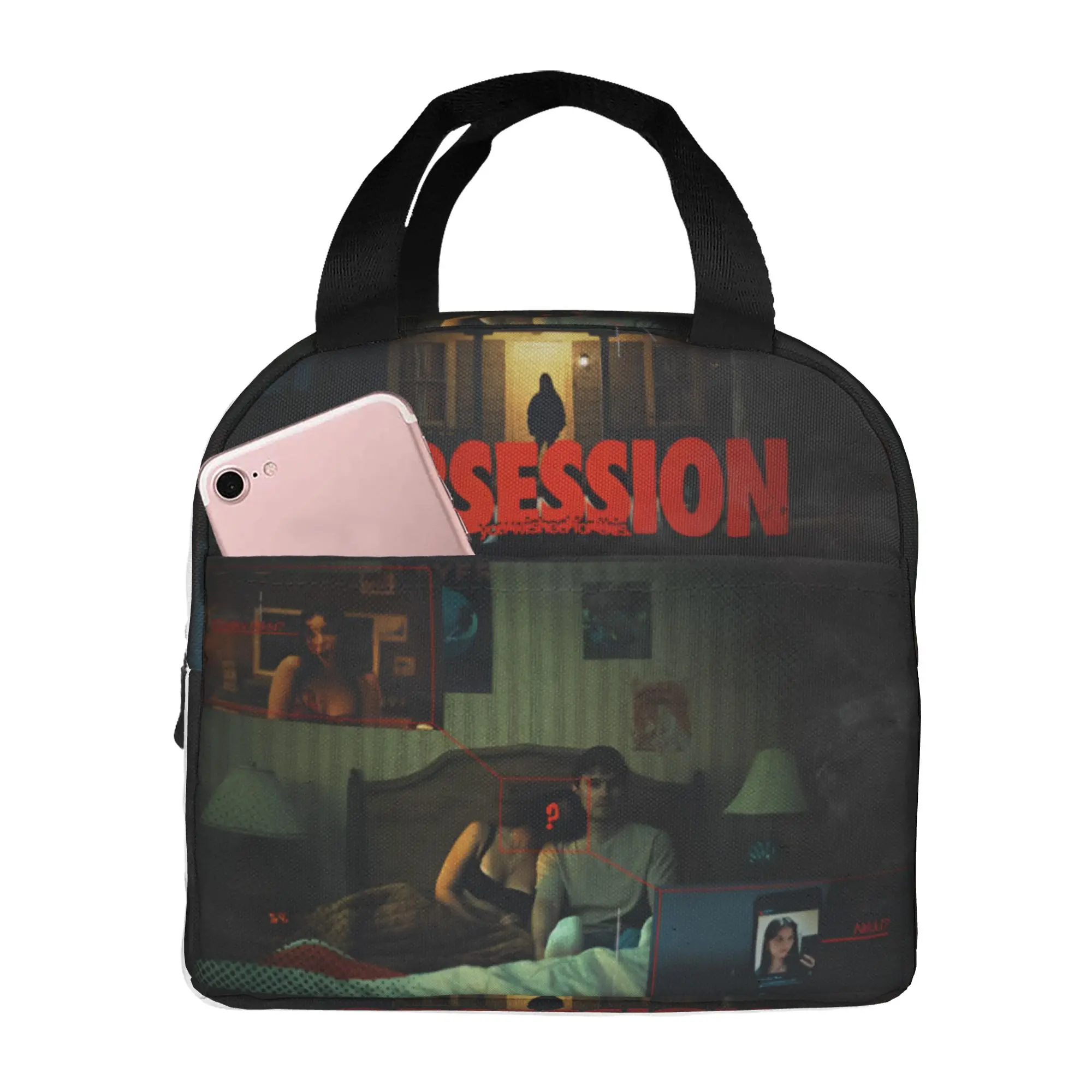O-Obsessions Insulated Lunch Bag for Women Waterproof Scary Film Cooler Thermal Lunch Box School
