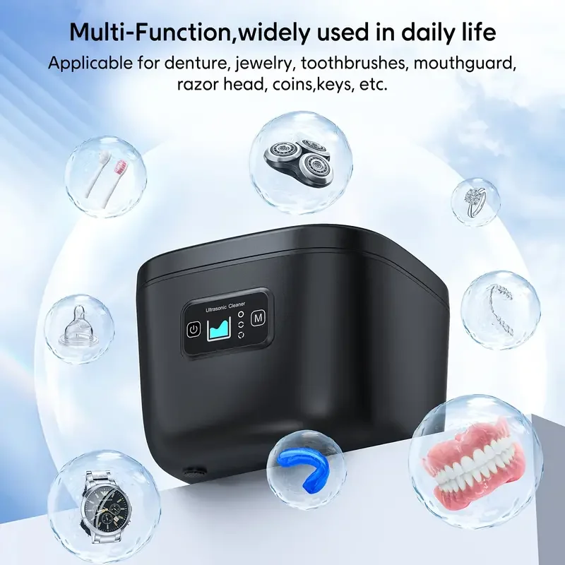 Ultrasonic Cleaner for Denture UV Cleaner Ultrasonic  Jewelry 45KHzCleaner 255ML Ultrasonic Cleaning Machine Ultrasound Washing