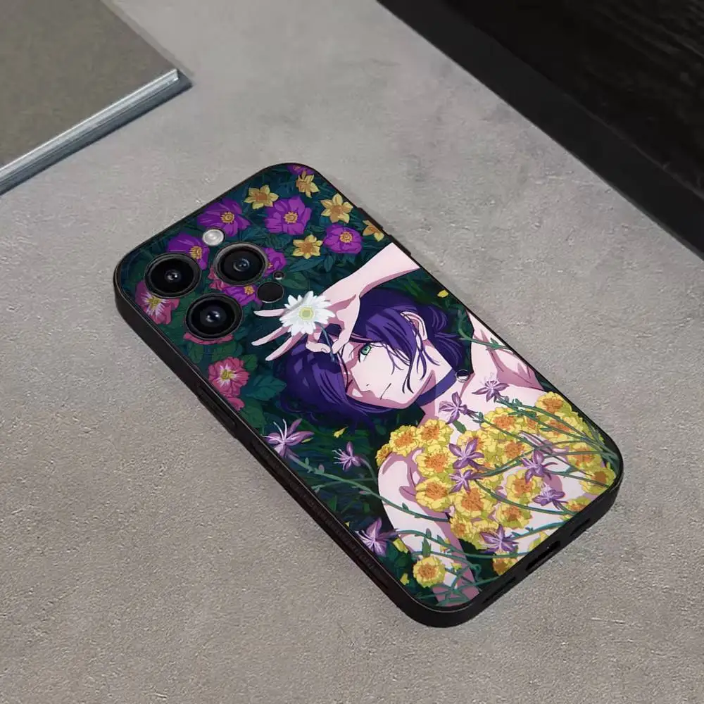 C-Chainsaw Man R-RezeS Phone Case For iPhone 17,16,15,14,13,12,Pro,Max,Plus,E,SE4,Air,Mini Black Soft Cover