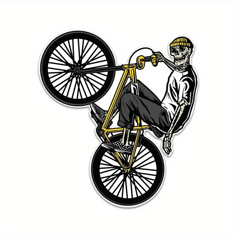 1PC 스켈레톤 BMX 스티커 - 자전거, 노트북 및 스케이트보드용 프리미엄 비닐 데칼 |   고품질, 방수,