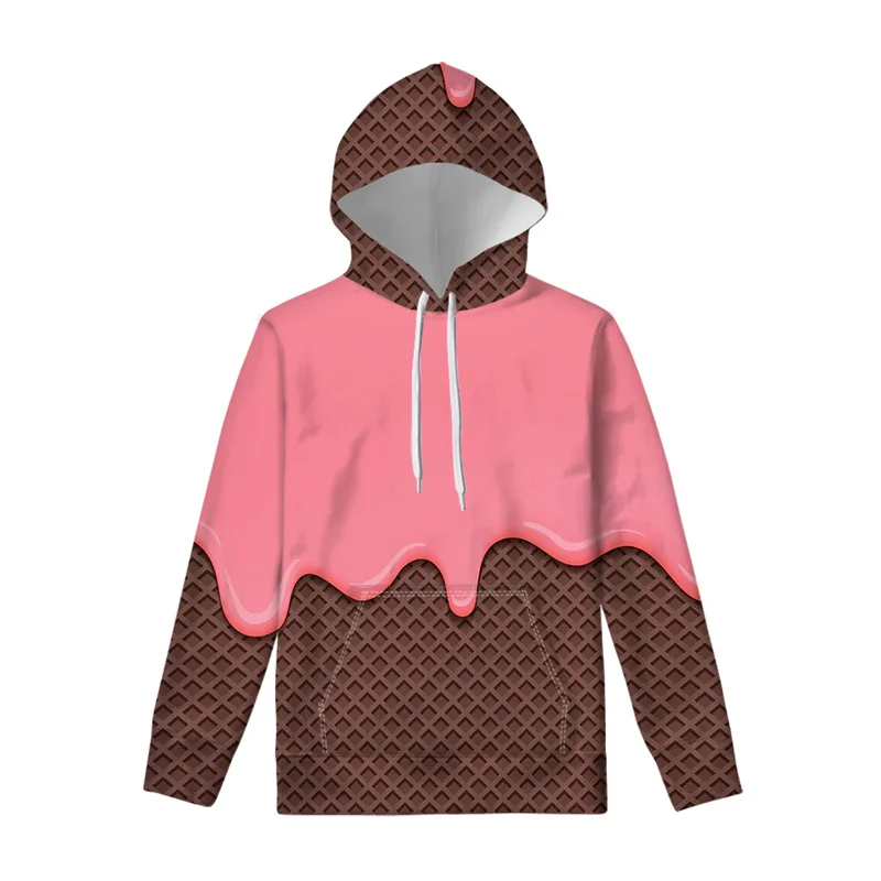 Ice Cream 3D Print Hoodies Men Women Fashion Casual Autumn  Harajuku Sweatshirts Oversized Hoodie Pullovers Tracksuit Clothing