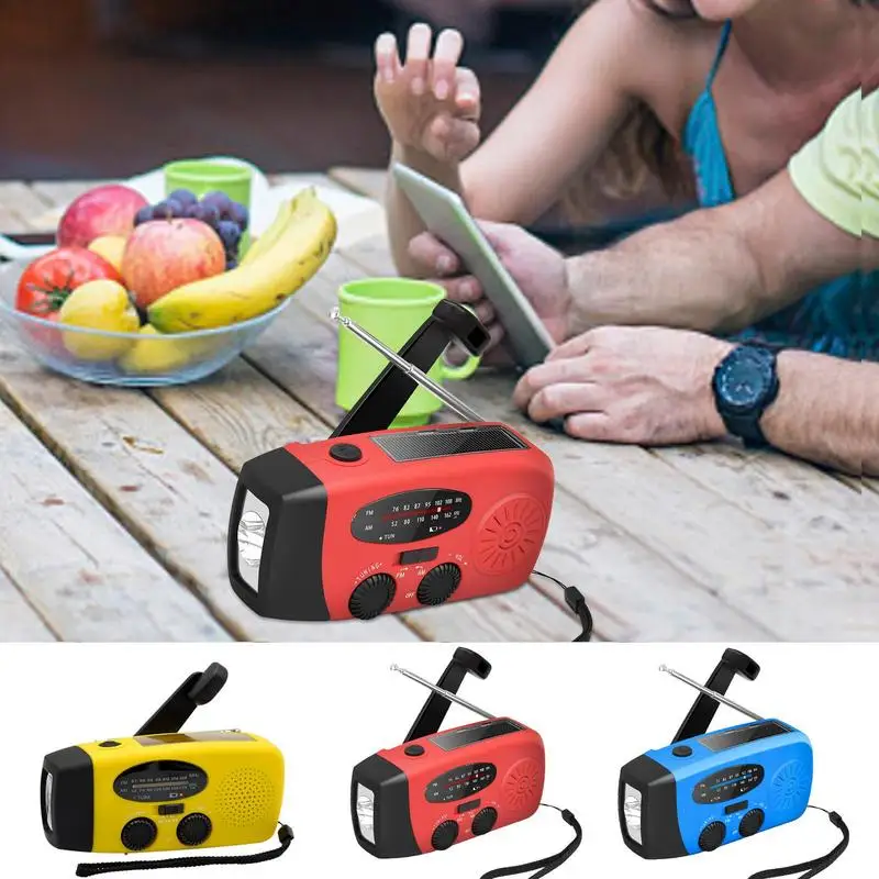 Emergency Weather Radio Emergency Weather Radio Survival Portable Radio SOS Alarm AM/FM LED Flashlight for Outdoor Emergency