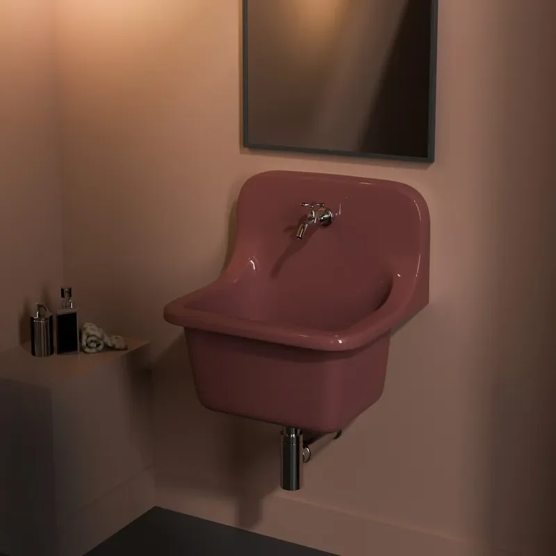 Retro Ceramic Wall Mounted Washbasin with Back Plate Bathroom Sink for Home Use Shampoo Basin Direct Supply from Chaozhou